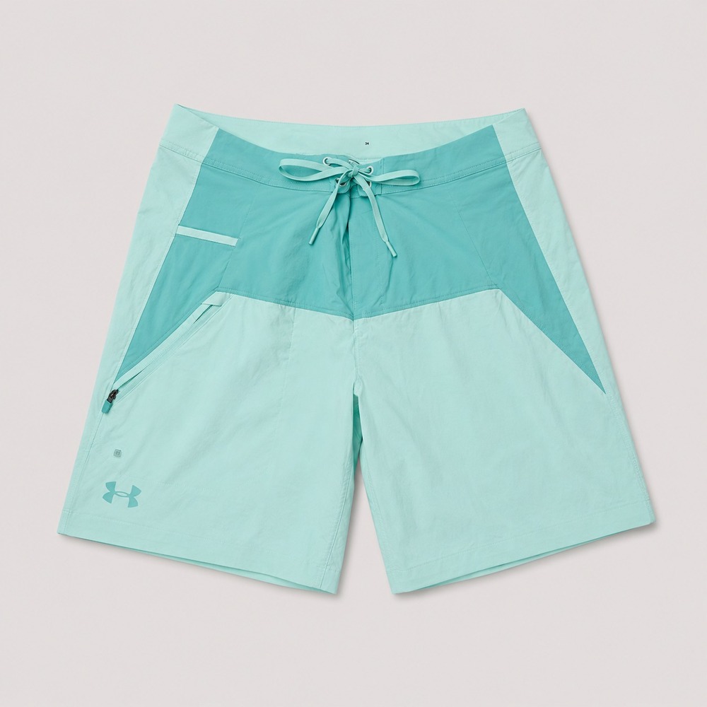 Under Armour HeatGear Mens 36 Aqua Blue Board Shorts Swim Trunks Loose